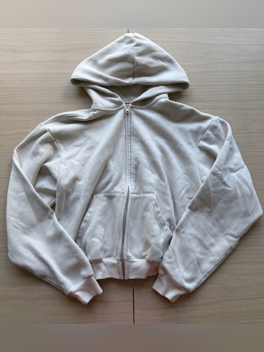SKIMS Women’s Cream Full-Zip Hoodie XS